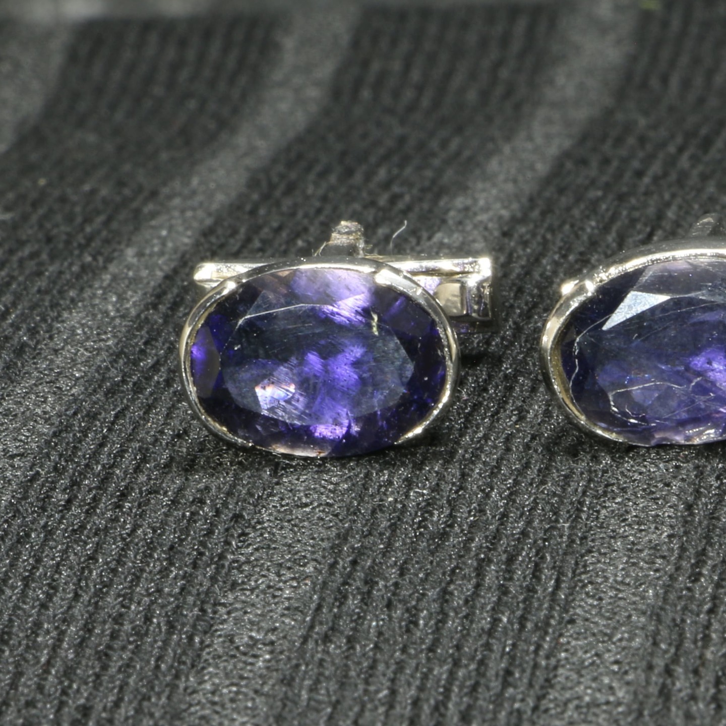 Oval Navy Blue Stone Cufflink