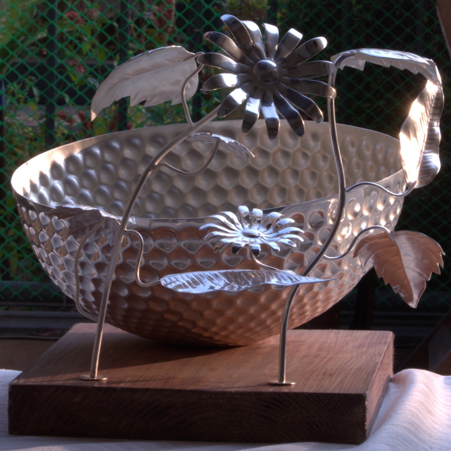 Honey Comb Wooden Base Bowl