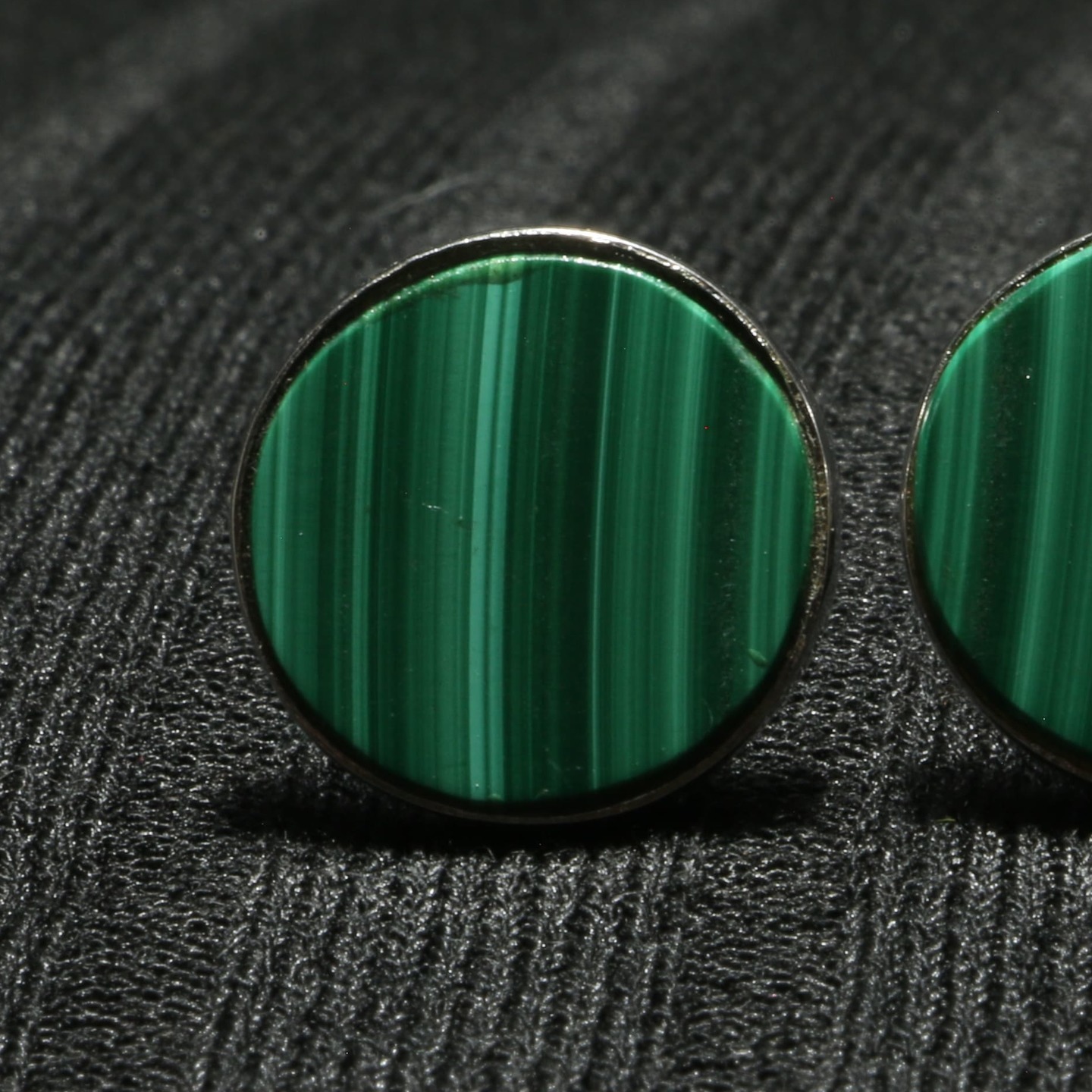 Round Green Stone Cufflink