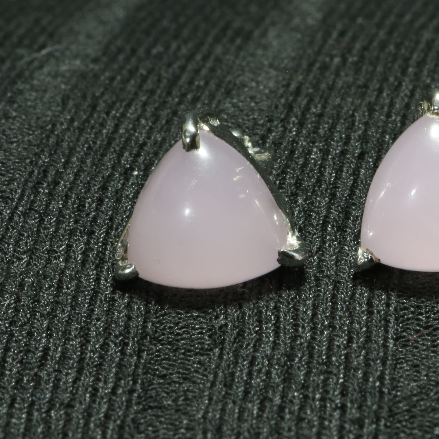 Triangle Pink Stone Cufflink