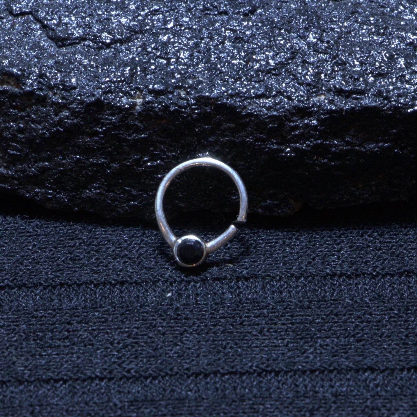 Black Stone Nose Ring