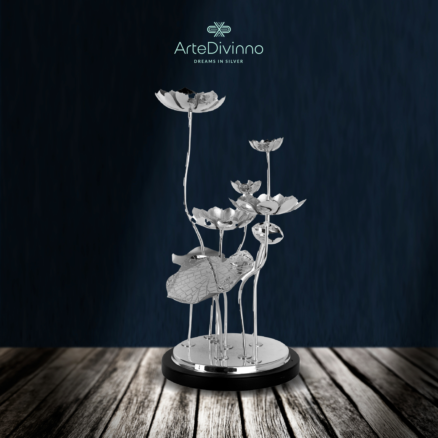 Petals Silver Candle Stand