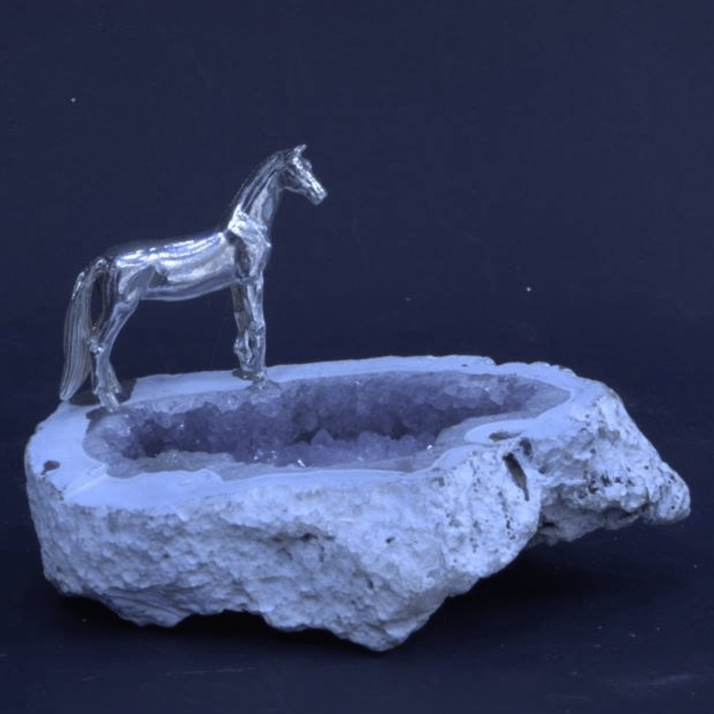 Horse On Small Amethyst Stone