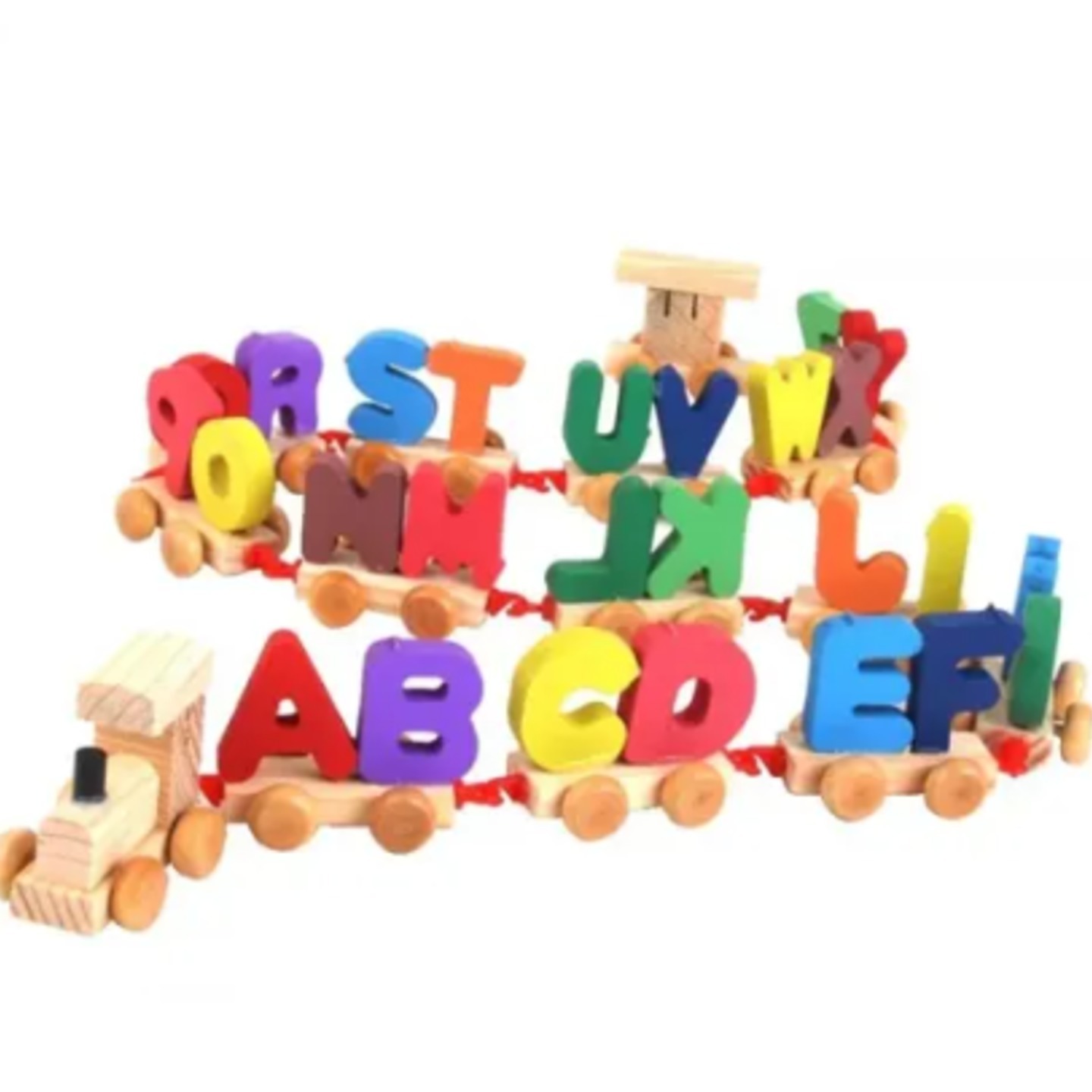 Wooden digital small train with A to Z Alphabets multicours