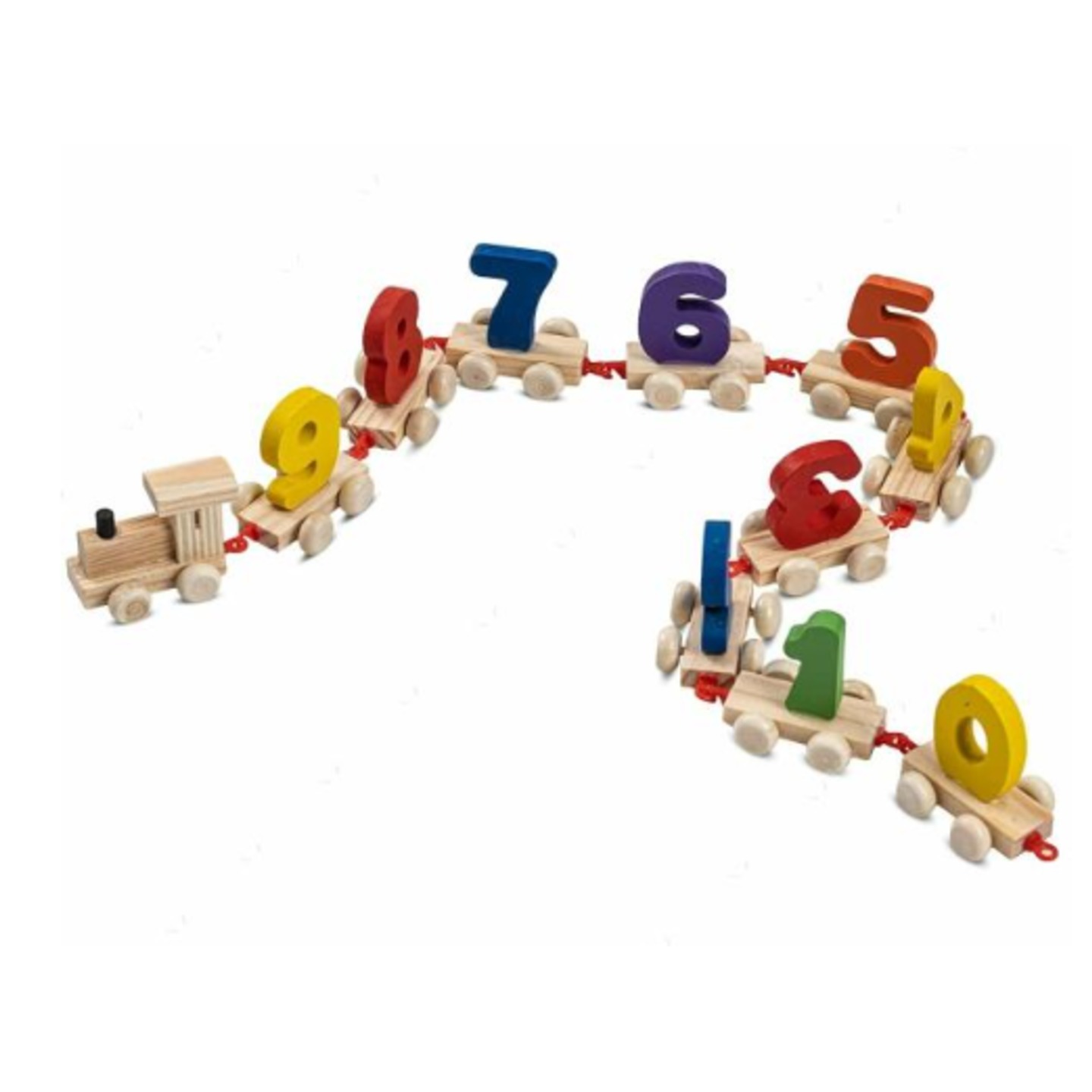 Wooden digital small train with 0-9 Numbers multicolor