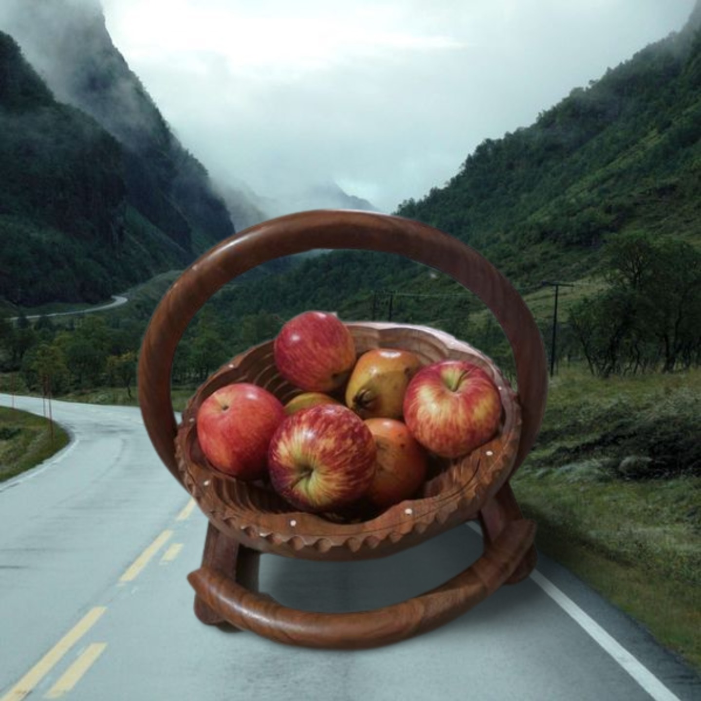 Wooden Foldable Fruit Basket