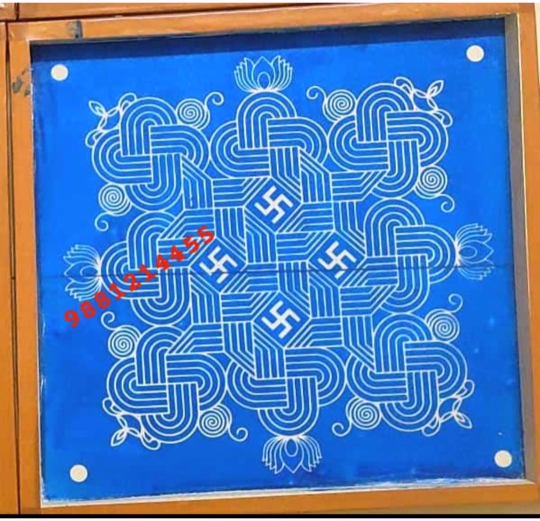 New kolam design with swastik in 12/12 inch 