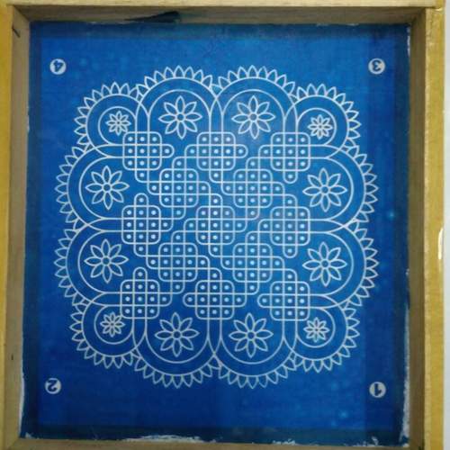 Wooden rangoli stencil of size 9 by 9 inch