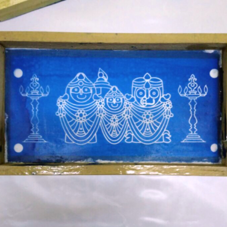 MeArtist wooden rangoli stencil of 9 by 5 inch with samai