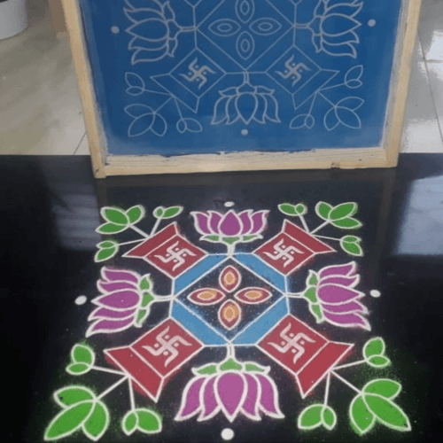 Tulas design rangoli stencil 12 by 12 inch