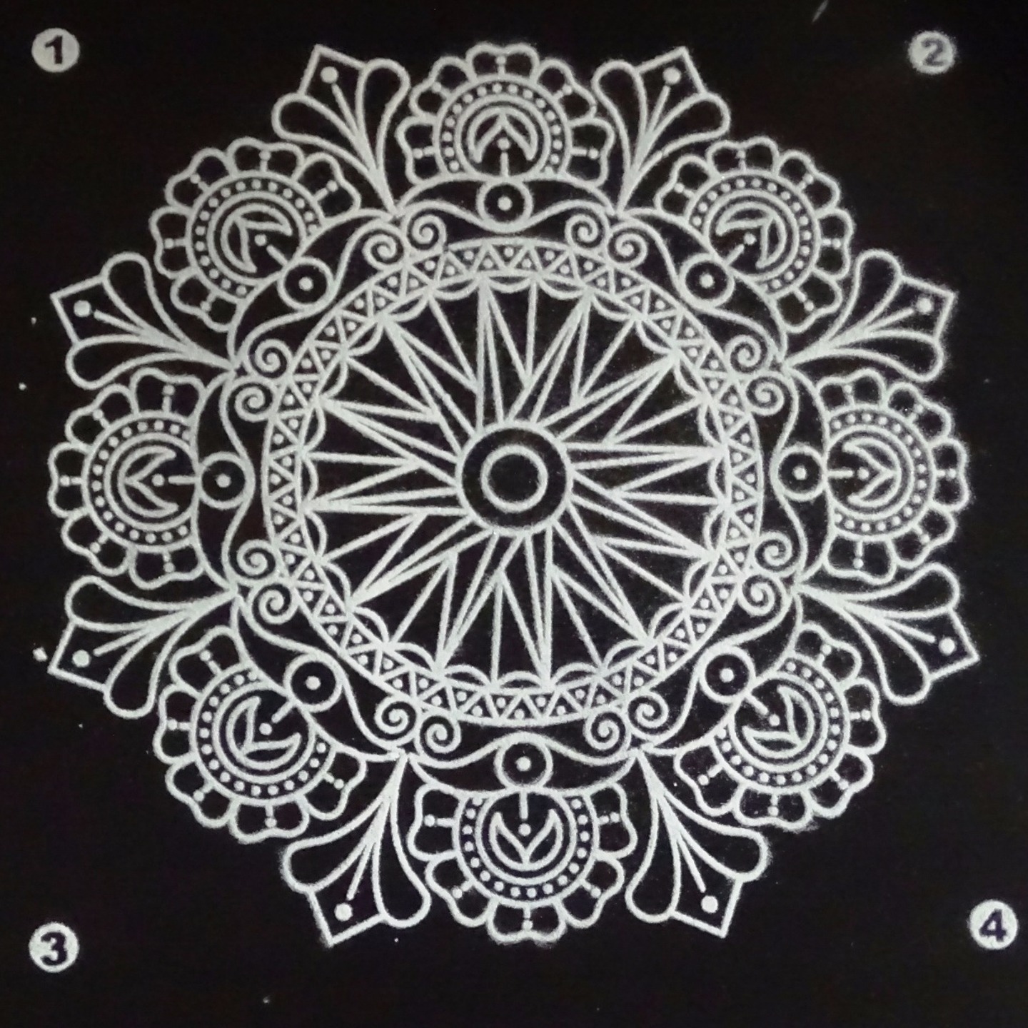 Rangoli Stencil: Circular Design 9 by 9 inch