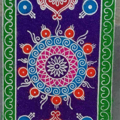 10 by 14 inch wooden framed galichaRangoli stencil