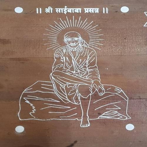 saibaba rangoli stencil in 10 by 14 inch