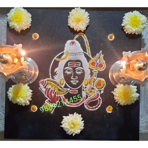 shankar with shankh moon trishul Rangoli stencil