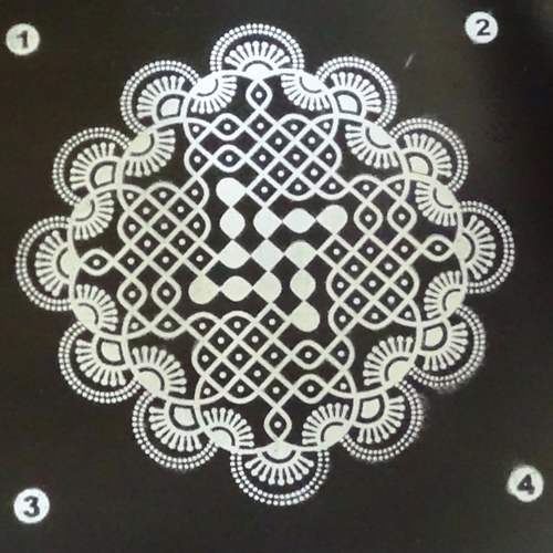 wooden Rangoli stencil Swastik of 9 by 9 inch
