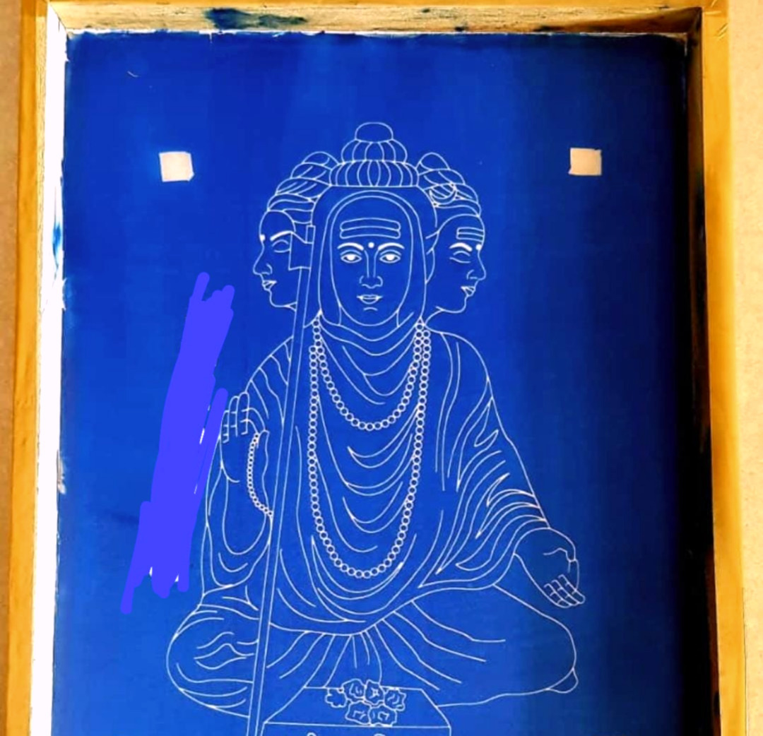 Nrusimh Saraswati rangoli stencil