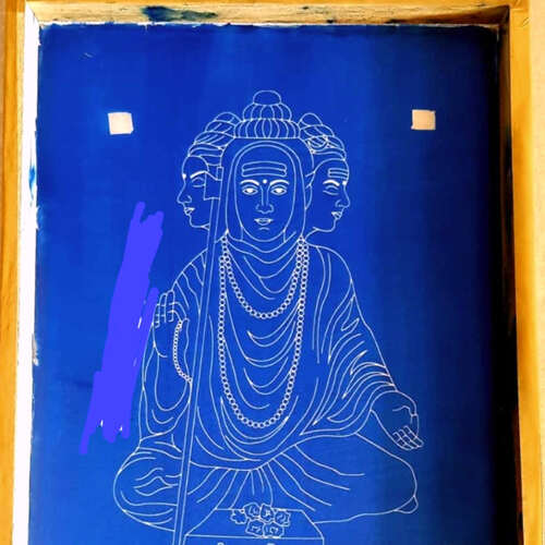 Nrusimh Saraswati rangoli stencil