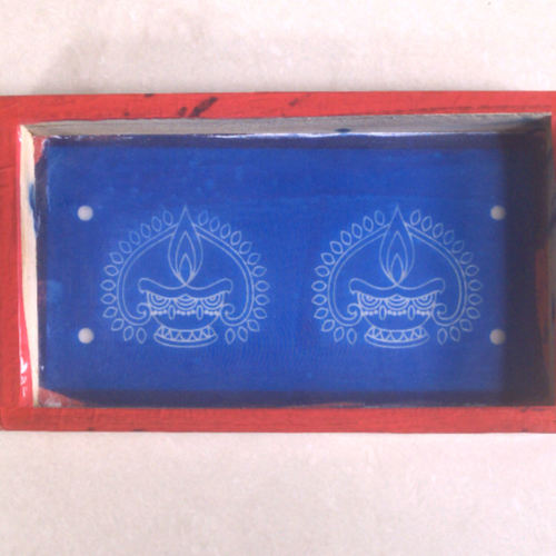 MeArtist wooden rangoli stencil of diya of size 9 by 5 inch 