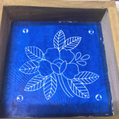 MeArtist floral wooden rangoli stencils of 5 by 5 inch 