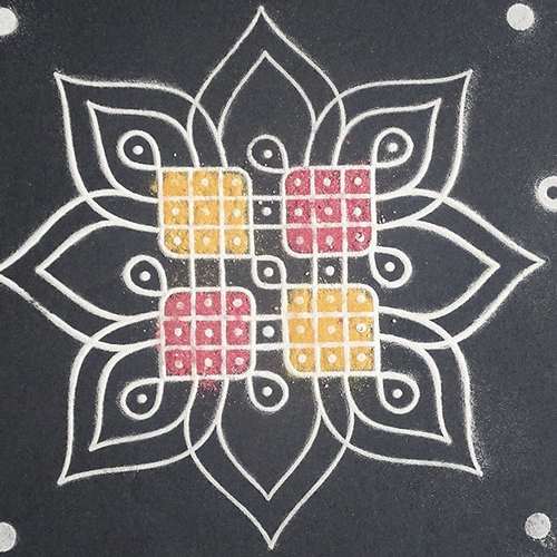 Wooden Stencil - kolam  Rangoliof 9 by 9 inch
