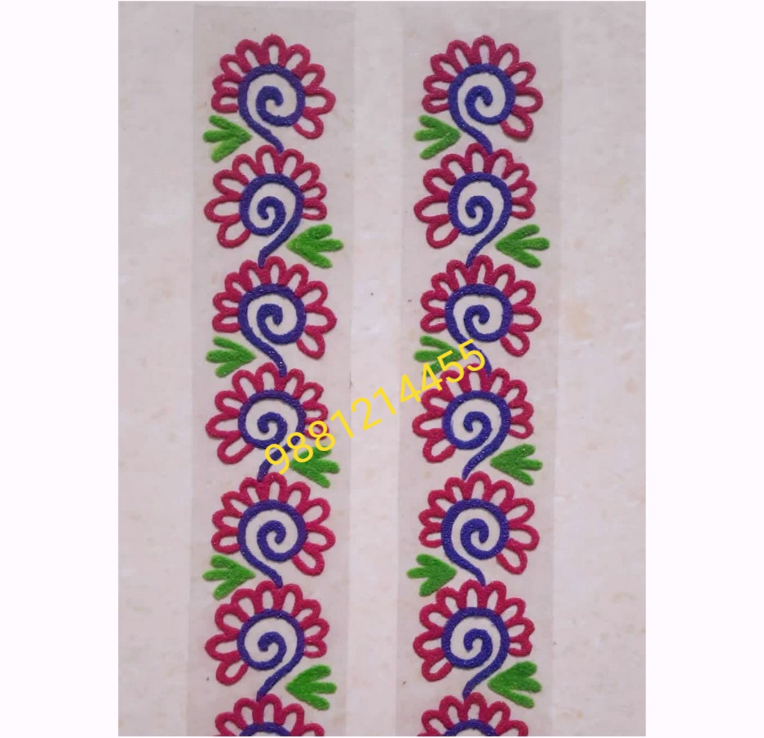 Ready border pair made with real rangoli powder 