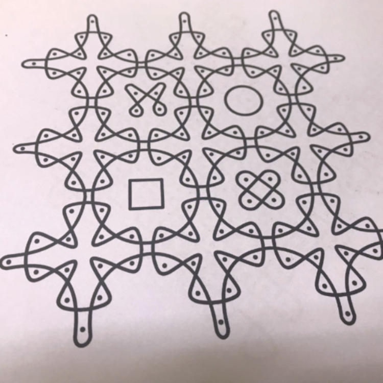 sikku kolam wooden Rangoli stencil by MeArtist 