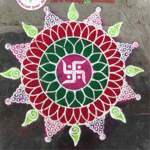 MeArtist wooden rangoli stencil of 12 by 12 inch