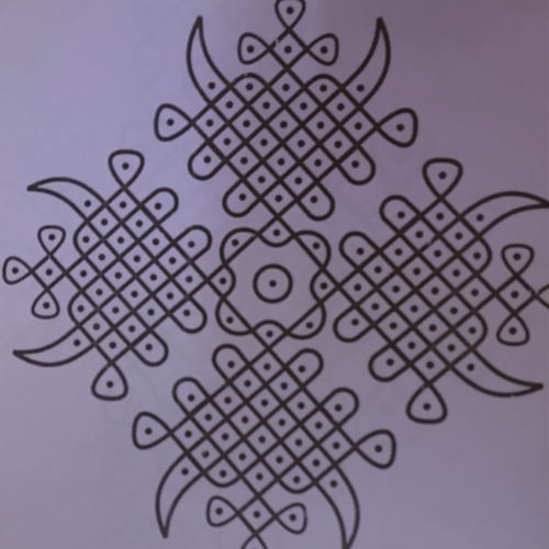 wooden Rangoli stencil of 9 by 9 inch 