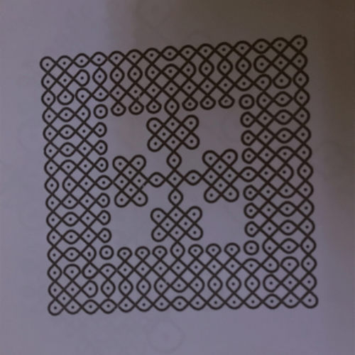 wooden Rangoli stencil of 9 by 9 inch 