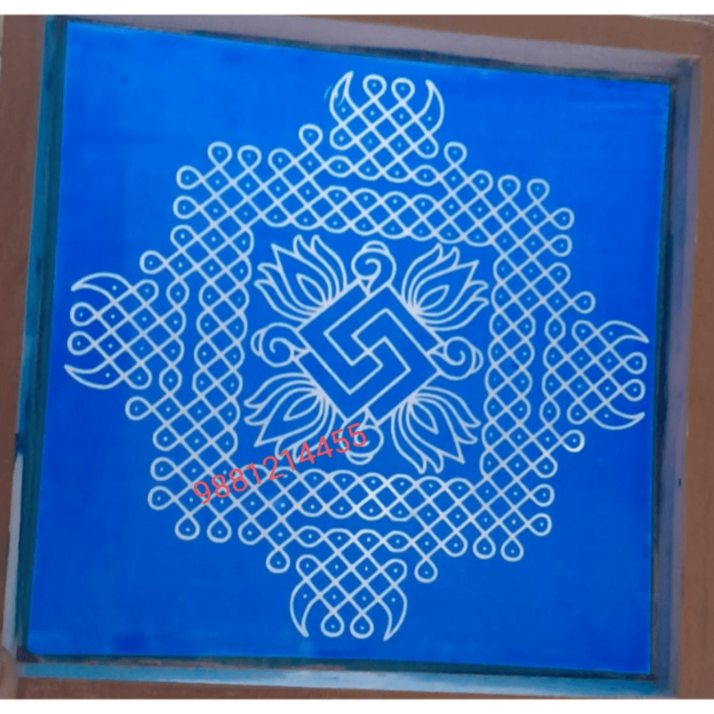 New kolam design with swastik at center 9/9 inch