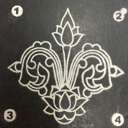 MeArtist wooden stencil Rangoli 5 by 5 inch