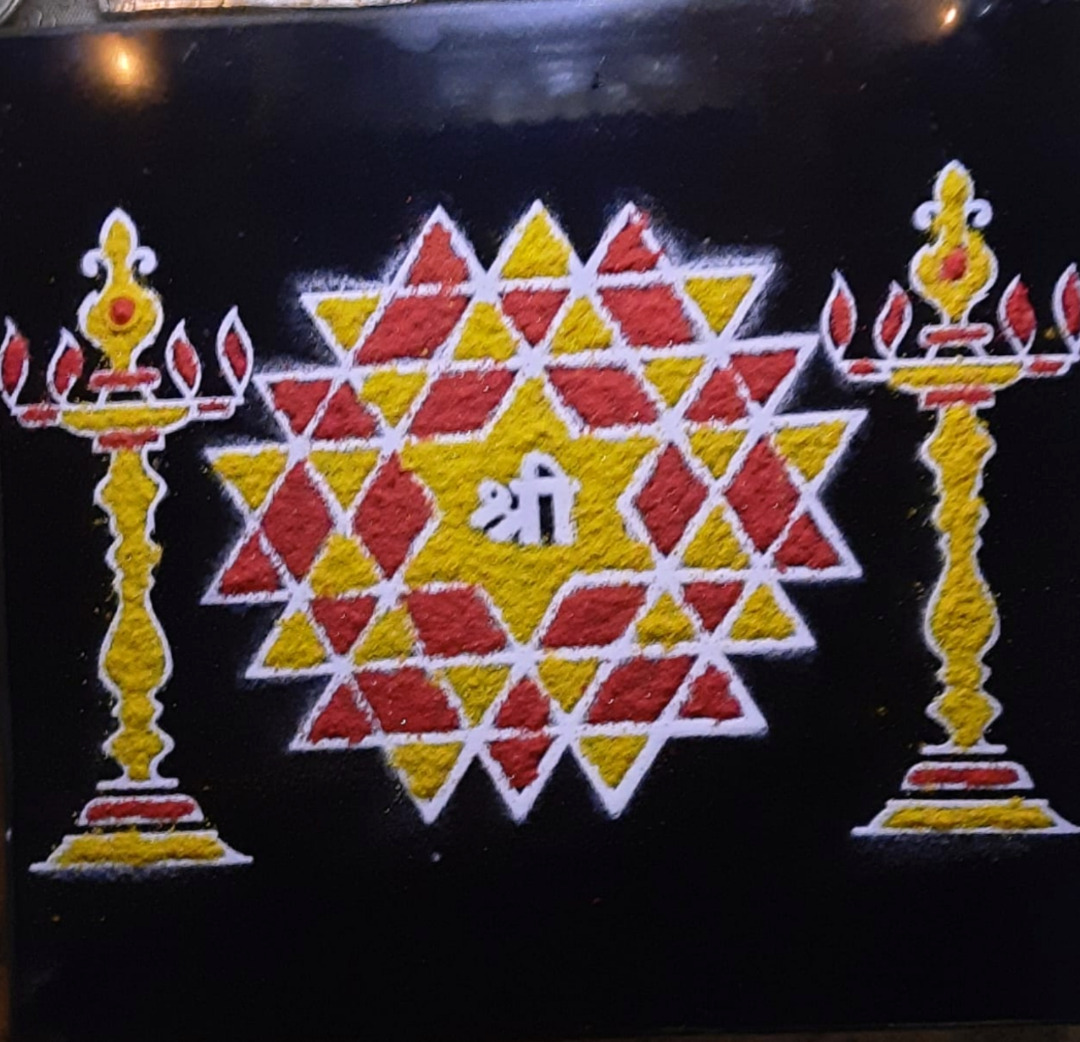 Combo of 2 stencils Aishwarya kolam and Diya 