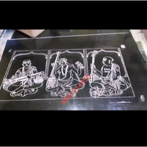 Thyagaraja dikshitar and shyamasastri rangoli stencil of 18 by 10 inch
