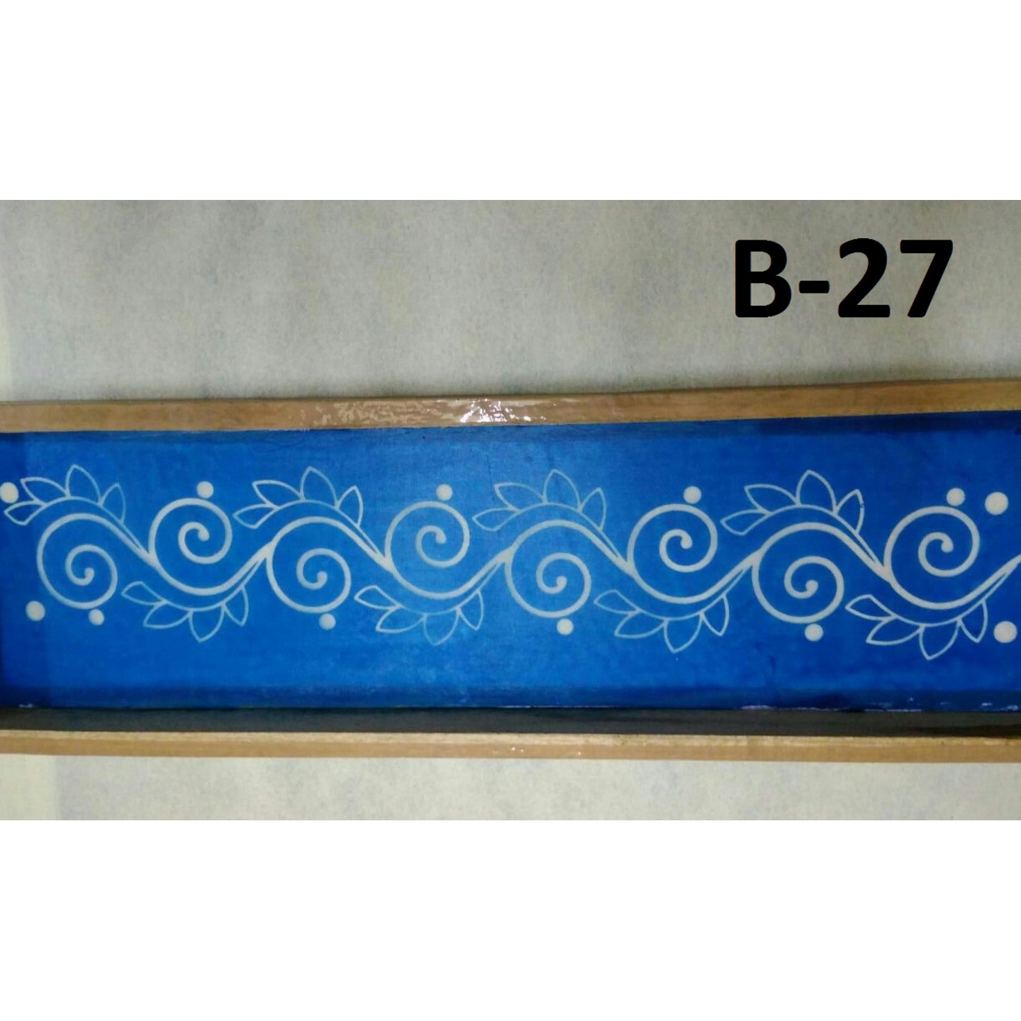 MeArtist wooden border Rangoli Stencil of 17 by 5 inch B - 27