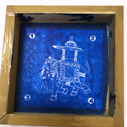 wooden small Rangoli stencil of 5 by 5 inch 