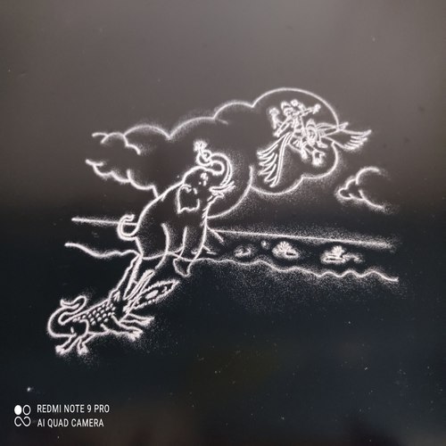 gajendra moksha rangoli stencil