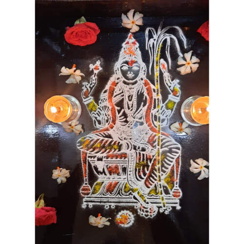 Rajrajeshwari Goddess rangoli stencil 