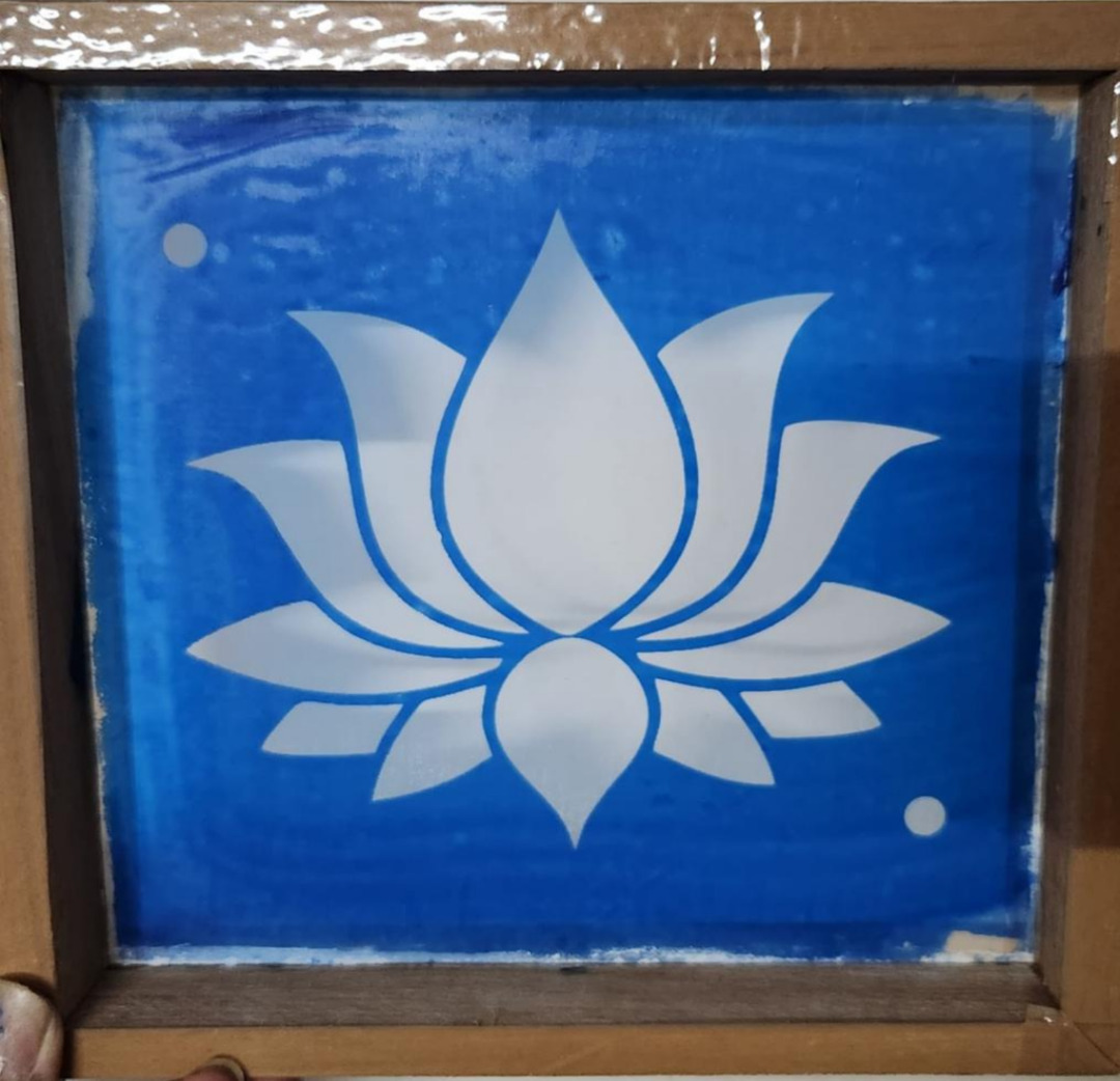 Lotus Rangoli stencil in 7/7 inch size 