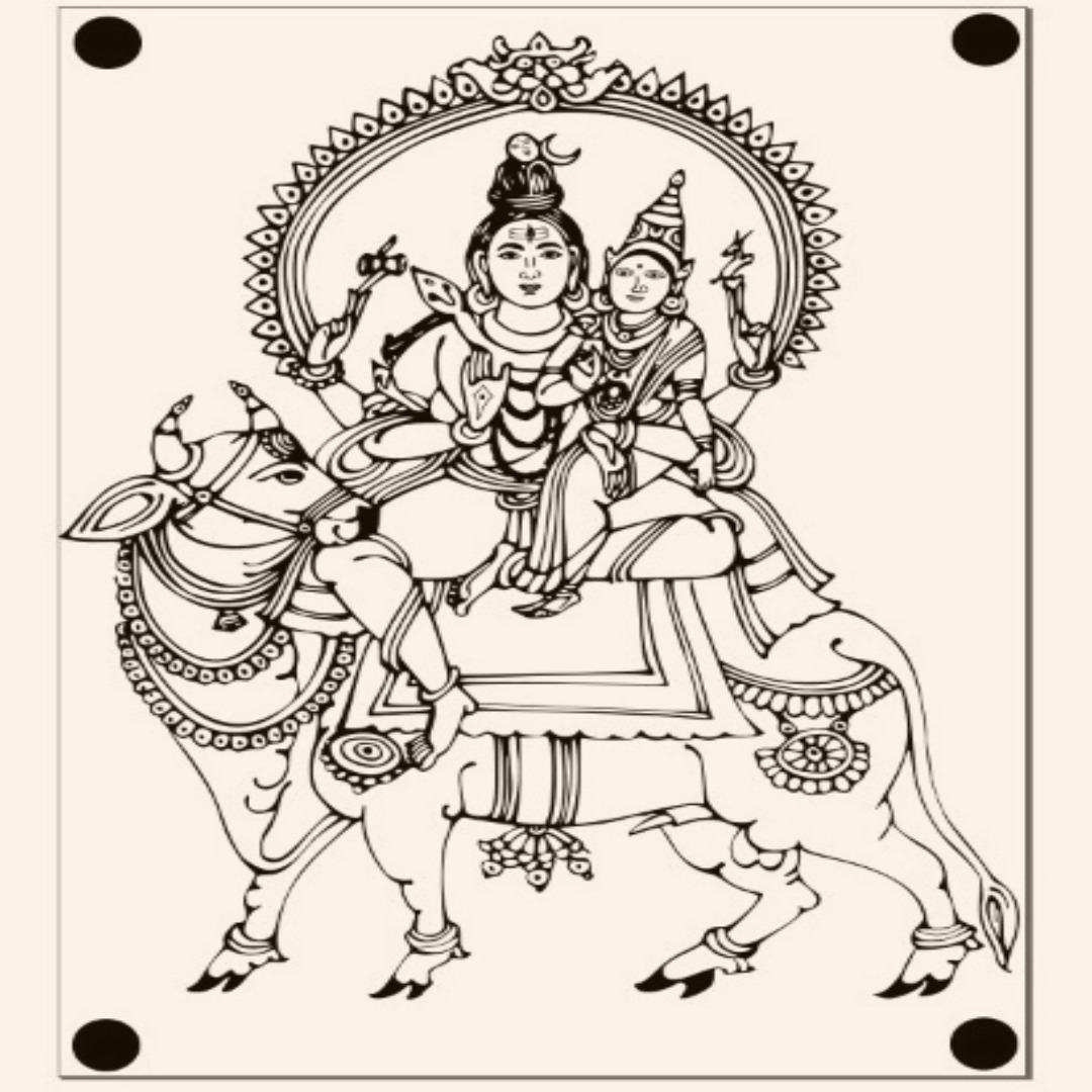 pradosham shivam and parvathi rangoli stencil