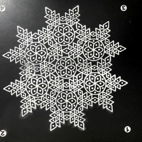 Wooden Rangoli stencil of 9 by 9 inch M-11