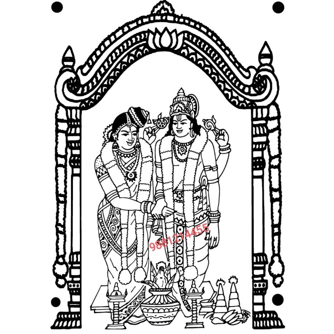 venkateshwara kalyanam rangoli stencil