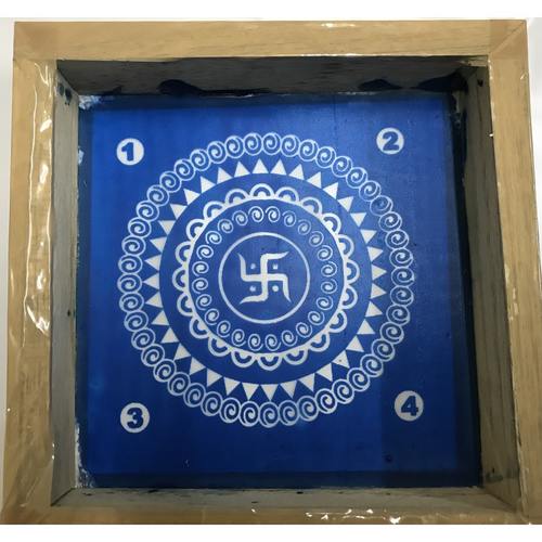 wooden Stencil Rangoli design of 5 By 5 Inch