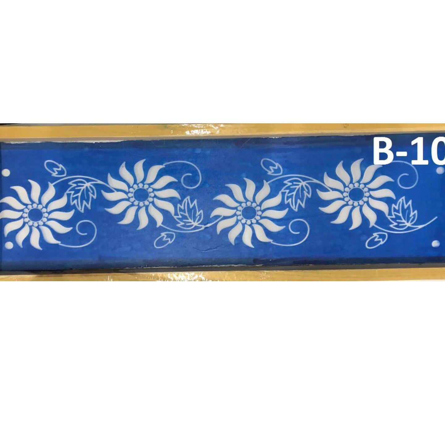 MeArtist wooden Floral border Rangoli Stencil of 17 by 5 inch B - 10