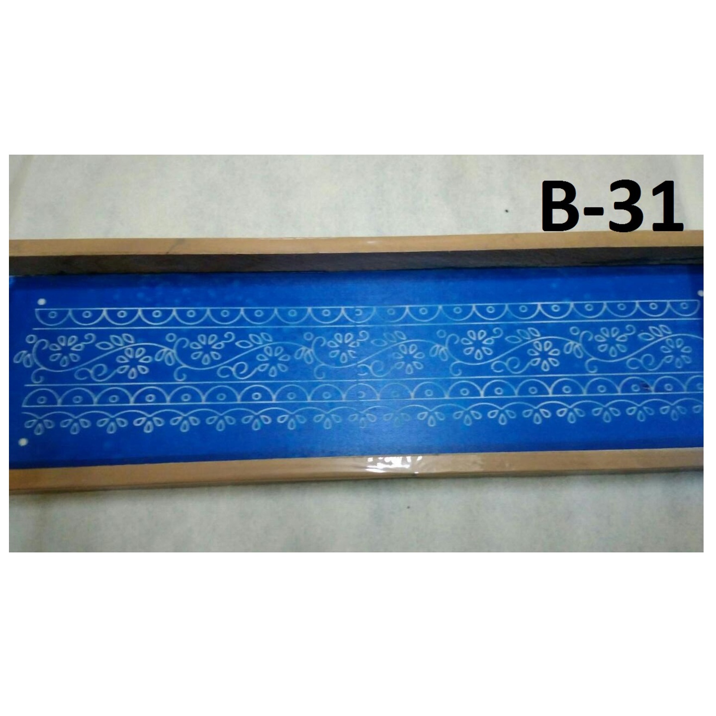 MeArtist wooden border Rangoli Stencil of 17 by 5 inch B - 31