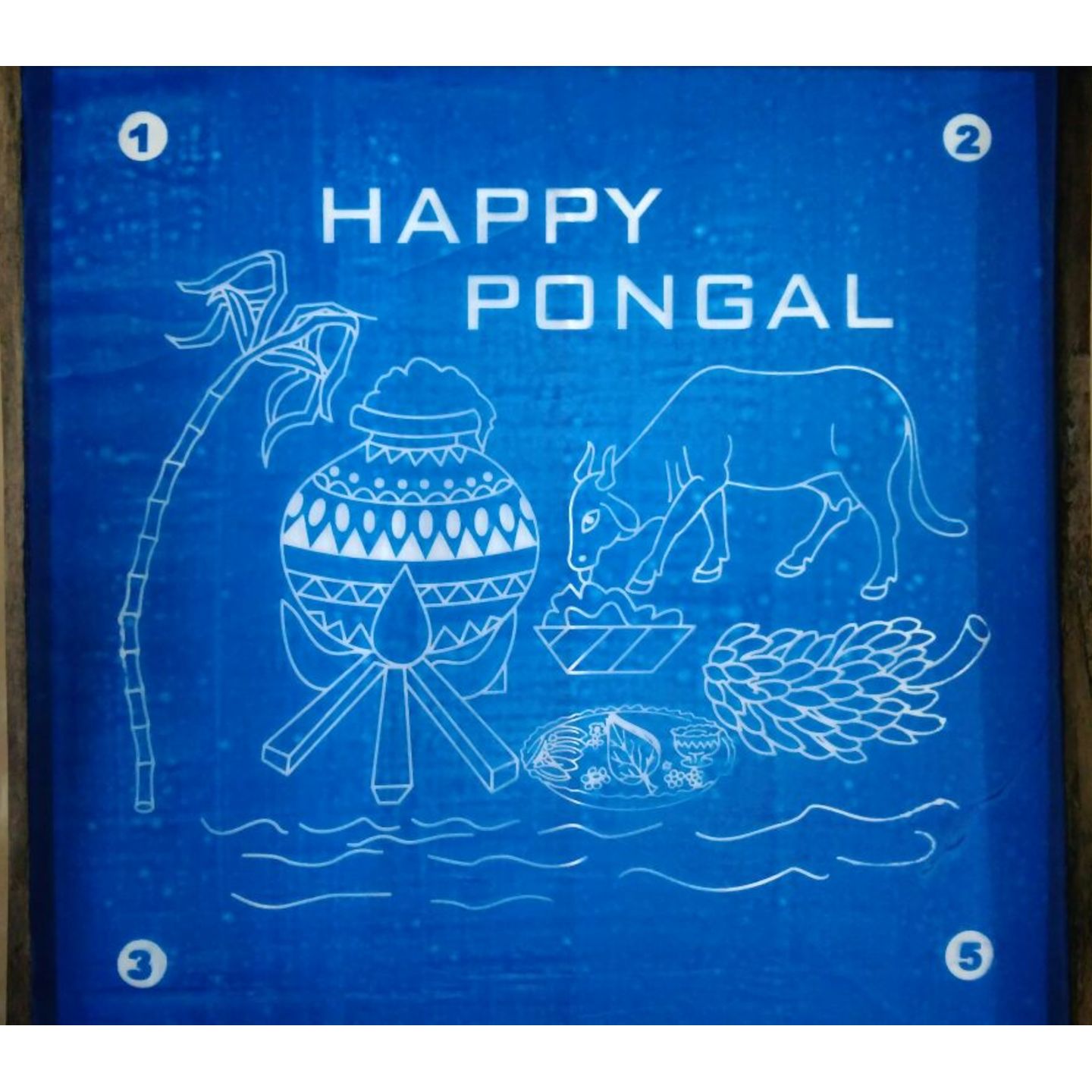 MeArtist wooden Pongal special Rangoli Stencil of 12 By 12 Inch