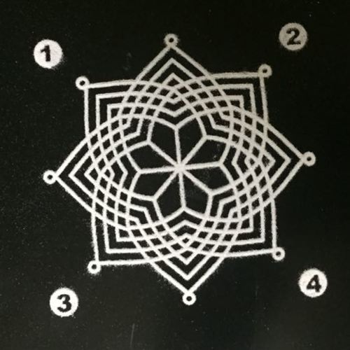 wooden Rangoli Stencil of 5 By 5 Inch