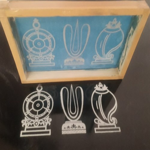 new shankh chakra and namma in 9 by 5 inch