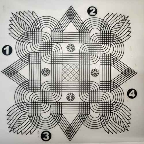 padi kolam Rangoli stencil by meartist