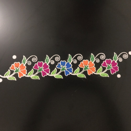 MeArtist wooden border rangoli stencil of 17 by 5 inch B-35