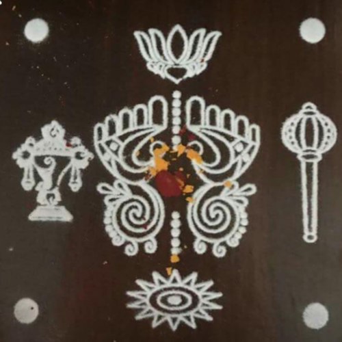 Paule with shankh chakra gada 